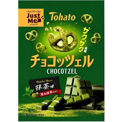 Tohato Chocotzel praclíky v poleve z mliečnej čokolády s práškom matcha 45 g