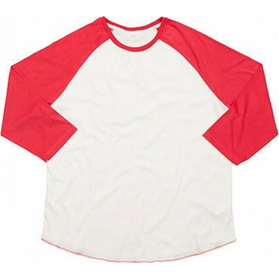 Mantis baseballové tričko Superstar s kontrastními 3/4 rukávy Pure White-Soft Pink P88