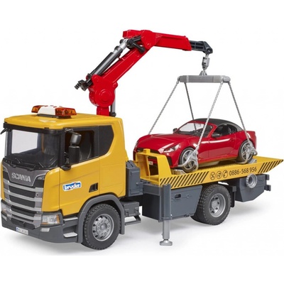 Bruder 3552 Auto Scania Super 560R odtahovka + roadster na baterie Světlo Zvuk