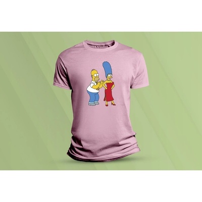 Sandratex dětské bavlněné tričko Homer a Marge Simpsonovi růžová – Hledejceny.cz