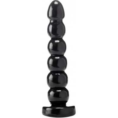 HardToys Blitzkrieg čierne vinylové dildo 29,5 x 4,5–5,5 cm