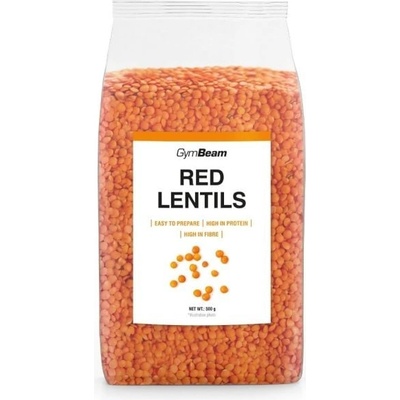 GymBeam Čočka červená loupaná celá 0,5 kg