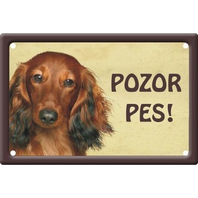 Plechová psí cedule, Jezevčík, Pozor pes