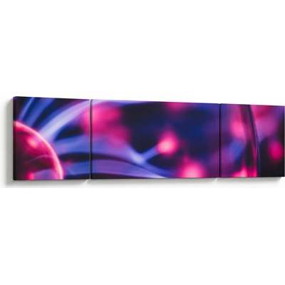 Abstraktní fialový obraz, třídílný 170x50 cm