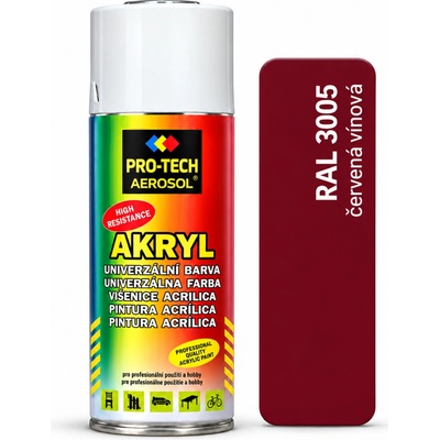 Pro-tech akryl 400 ml červená vínová