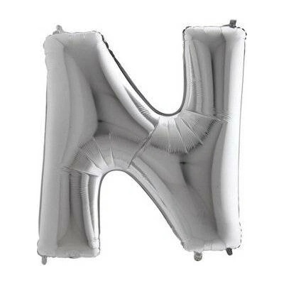 GRABO Písmeno "N" stříbrné 102cm 40" fóliový balónek