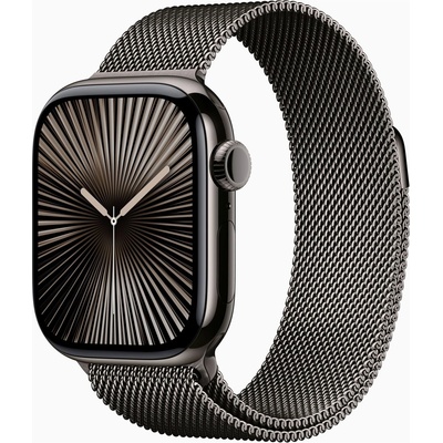 Apple Watch Series 10 46mm Cellular břidlicově šedý titan s břidlicově šedým milánským tahem S/M MC7R4QC/A