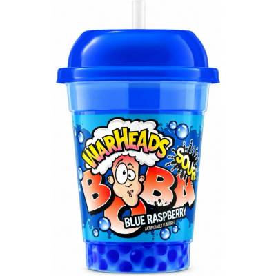 Warheads nápoj s boba kuličkami s příchutí modré maliny 400 ml