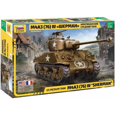 Zvezda Model Kit tank 3676 M4 A3 76mm Sherman Tank 1:35
