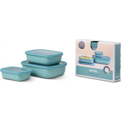 Mepal Set misiek Cirqula Rectangular Nordic Green 500 +1000 +2000 ml