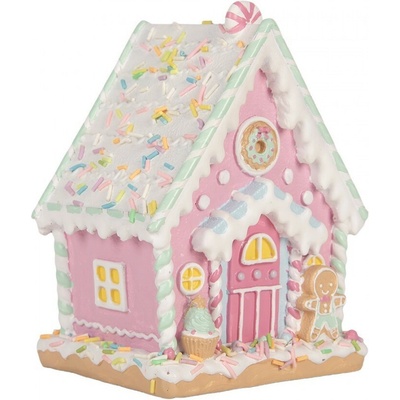 Clayre & Eef Kouzelná růžová perníková chaloupka Pastel Christmas Chic - 13*10*16 cm – Hledejceny.cz