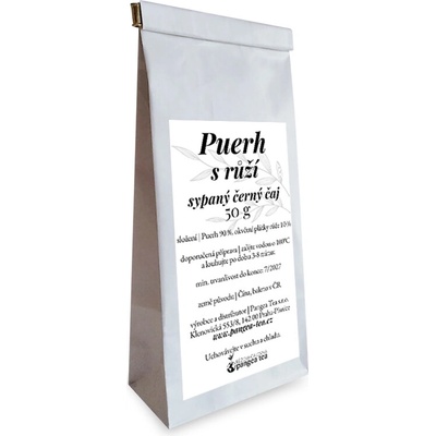 Růžová čajovna Pangea Tea Puerh s růží černý čaj 50 g