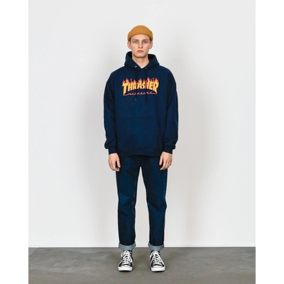 Thrasher Flame Hood pánska mikina navy