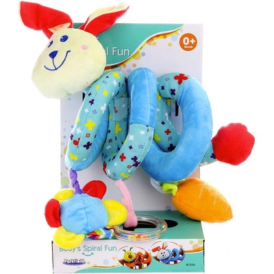 Lamps PLYŠ Baby spirála zajíček chrastítko s aktivitami na postýlku