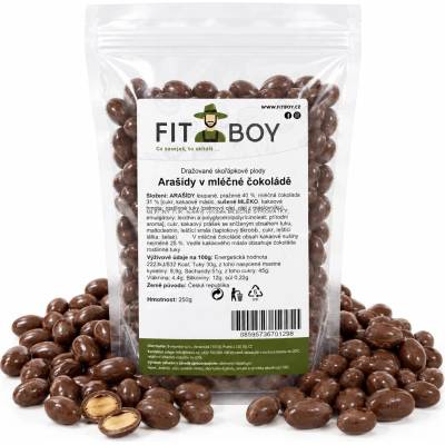 FITBOY Arašidy v mliečnej čokoláde 250 g