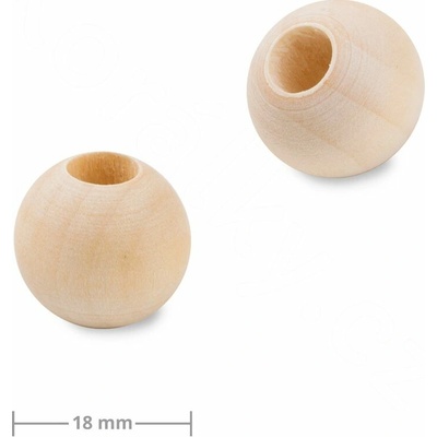 Drevené koráliky s veľkým otvorom pre Macramé 18mm - 18 ks