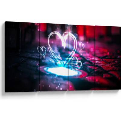 Obraz svetelného srdca, štvordielne 160x80 cm