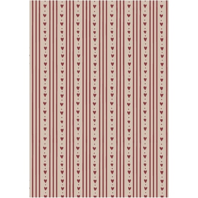 Ib Laursen Vianočný baliaci papier Hearts and Stripes – 5 m