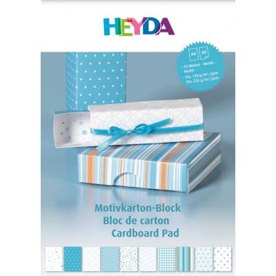 Heyda Kanorg Blok barevných papírů s motivy 20 listů A4 100g/220g modrý mix