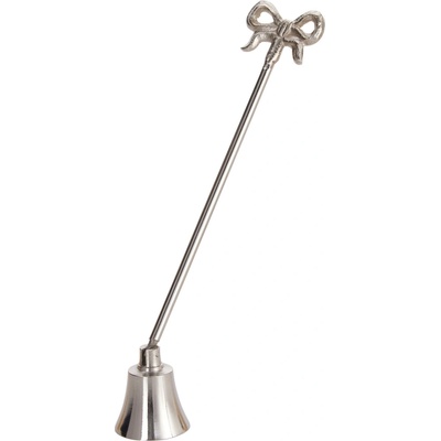 Kovové zhášedlo na svíčky s klasickou mašlí 23 cm – stříbrné, H&L