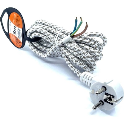 Solight flexo šňůra, 3x 0,75mm2, pletená, 3m PF41
