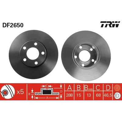TRW Brzdový kotúč DF2650