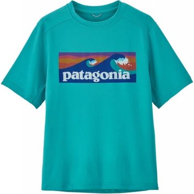 Patagonia K's Capilene Silkweight T Shirt boardshort logo subtidal blue