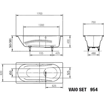 Kaldewei Vaio Set Star 170 x 75 cm 233523000001