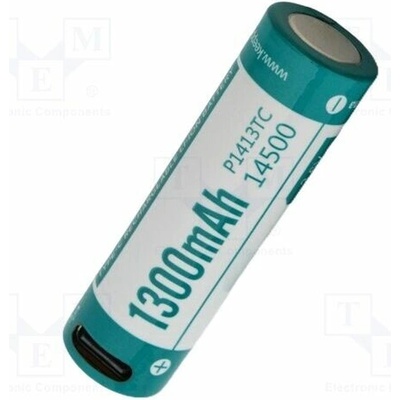 KEEPPOWER ICR14500-130PCM Akum: Li-Ion; 14500; 3,6V; 1300mAh; Ø14,3x50,2mm; 2A; 2ks.