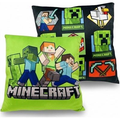 Manenti Obojstranný vankúš Minecraft motív Herný svet 38x38