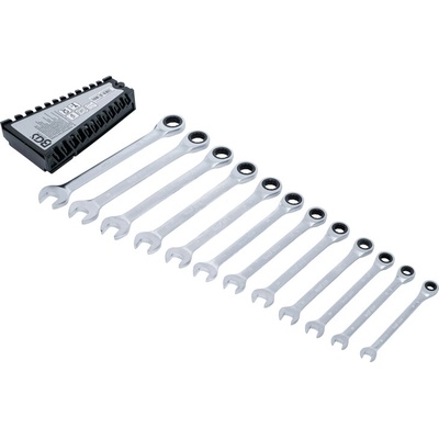 BGS technic Očkoploché ráčnové klíče 8-19 mm, sada 12 dílů v pořadači - BGS 6544