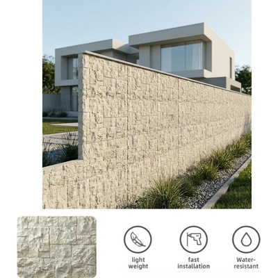 Kamenný obklad na plot aj interiér - 3D PU imitácia štruktúra kameňa RILO