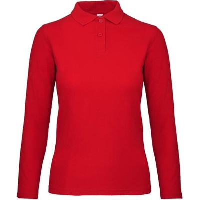 B&C ID001 LSL Dámská polokošile s dlouhým rukávem red