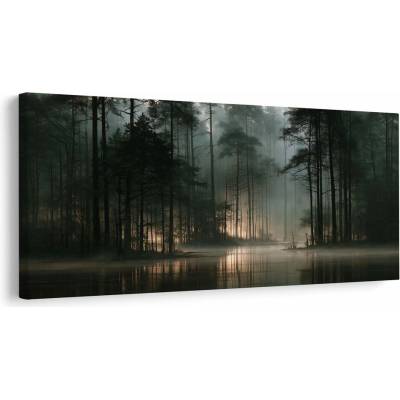 Dovido Obraz ranní mlha v lese - 120x60