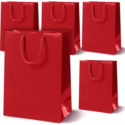 Allbag LAMINÁTOVÉ TAŠKY 30x10x40cm ČERVENÉ 190gsm DARČEKOVÉ PAPIEROVÉ TAŠKY