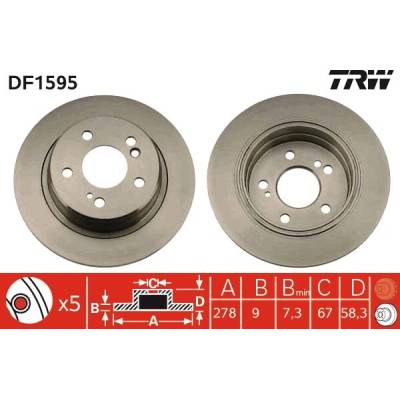 TRW Brzdový kotúč DF1595