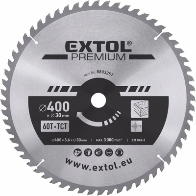 Kotouč pilový s SK plátky, ⌀400x3,6x30mm, 60T EXTOL PREMIUM – Hledejceny.cz