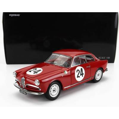 KYOSHO ALFA ROMEO GIULIETTA SV SPRINT VELOCE N 24 TARGA FLORIO 1958 N.TODARO R.BARBATO RED 1:18