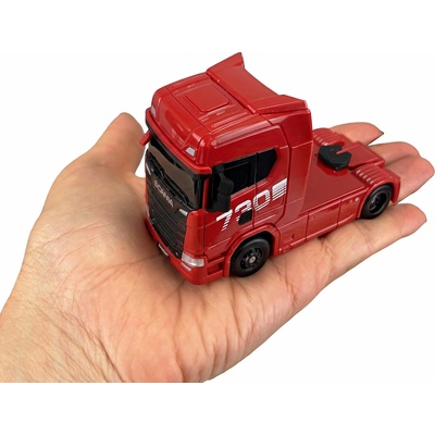 Amewi RC Mini Scania 730S s návěsem RTR 1:64 proporcionální pohon 4x4 červená