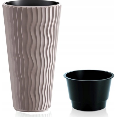 Prosperplast Květináč SANDY SLIM mocca 29,7 cm