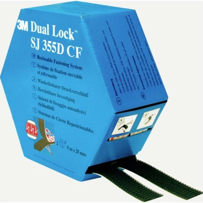 3M Dual Lock SJ355DCF REF pásek se suchým zipem, lepicí, kulaté hlavičky, (d x š) 5000 mm x 25 mm, černá, 1 pár