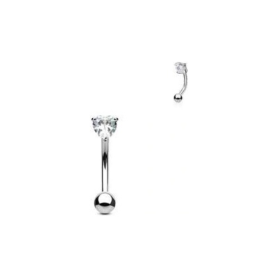 Šperky4U piercing do obočí zirkon čirá OB1003-C