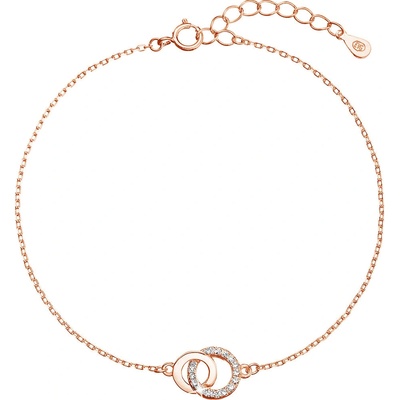 Pavona Pozlacený stříbrný Rose Gold náramek kroužky se zirkony 13033.1 crystal