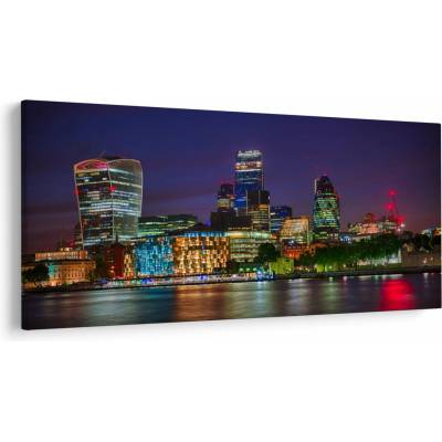 Obraz - Večerný Londýn, jednodielne 250x125 cm