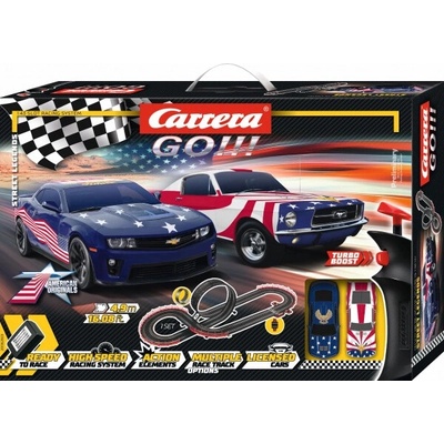 Autodráha Carrera GO Street Legends s loopingem a americkými muscle vozy 1:43