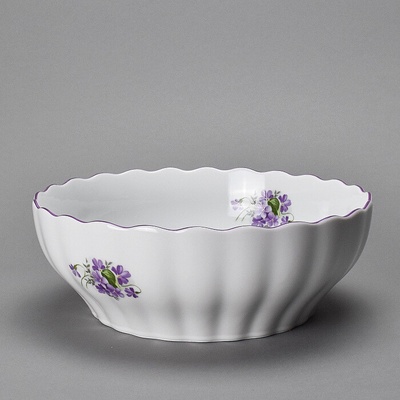 Český porcelán Dubí Mísa válcová fialky 24 cm
