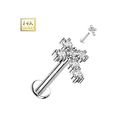 Šperky4U zlatý piercing do brady labreta ZL01249-1206-WG