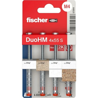 Hmoždinka sádrokarton Fischer DuoHM 4 x 55, 4 ks – Hledejceny.cz
