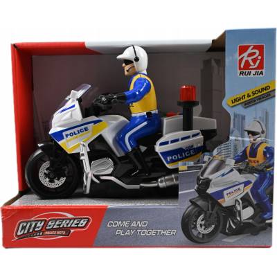 Midex Policejní motorka světlo zvuk figurka policisty