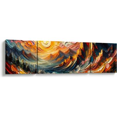 Obraz - Hory zalité sluncem, třídílný 170x50 cm